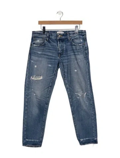 Pre-owned Moussy Mid-rise Straight Leg Jeans In Blue