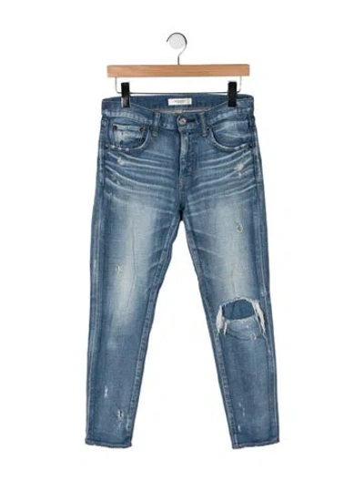 Pre-owned Moussy Mid-rise Straight Leg Jeans In Blue