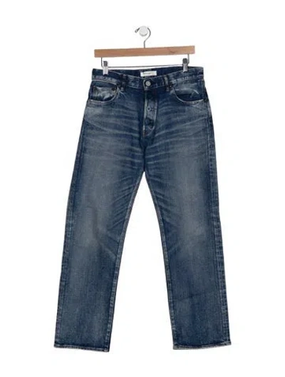 Pre-owned Moussy Mid-rise Straight Leg Jeans In Blue