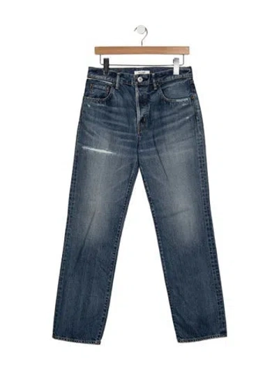 Pre-owned Moussy Mid-rise Straight Leg Jeans In Blue