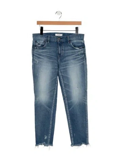 Pre-owned Moussy Mid-rise Straight Leg Jeans In Blue