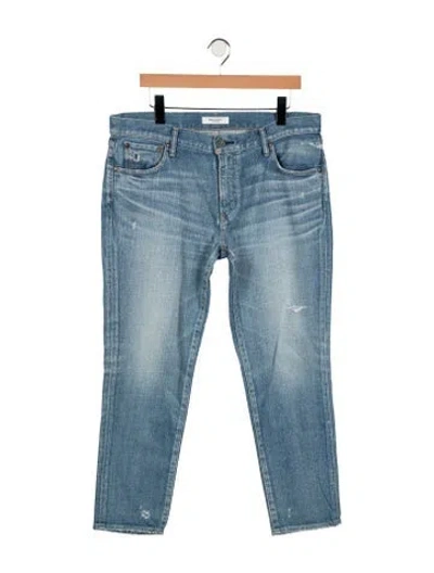 Pre-owned Moussy Mid-rise Straight Leg Jeans In Blue