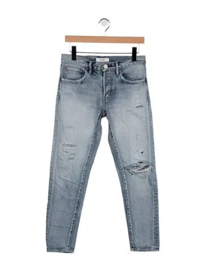 Pre-owned Moussy Mid-rise Straight Leg Jeans In Blue