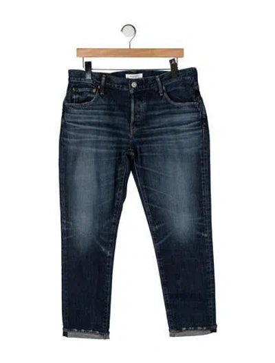 Pre-owned Moussy Mid-rise Straight Leg Jeans In Blue