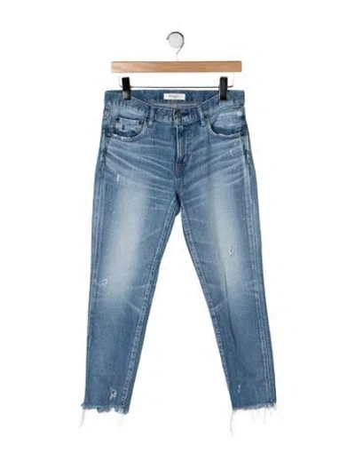 Pre-owned Moussy Mid-rise Straight Leg Jeans In Blue
