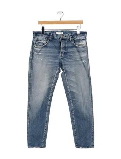 Pre-owned Moussy Mid-rise Straight Leg Jeans In Blue