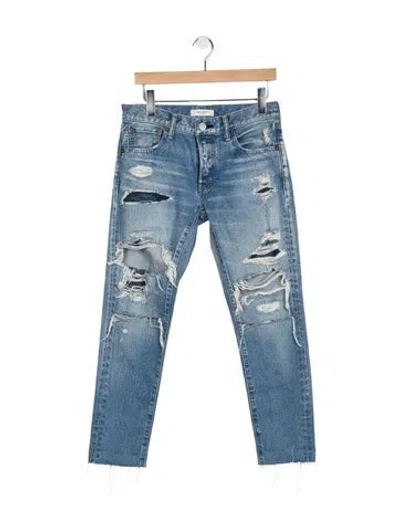 Pre-owned Moussy Mid-rise Straight Leg Jeans In Blue