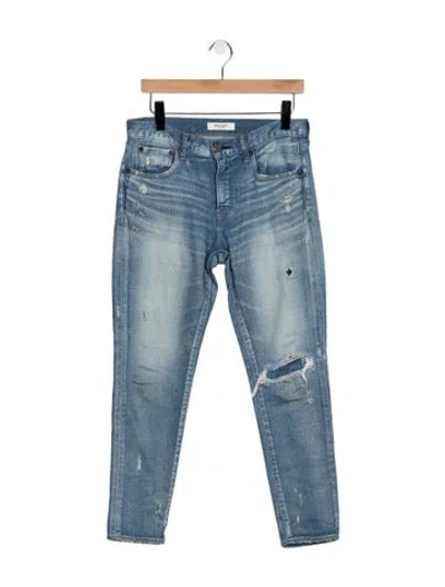 Pre-owned Moussy Mid-rise Straight Leg Jeans In Blue