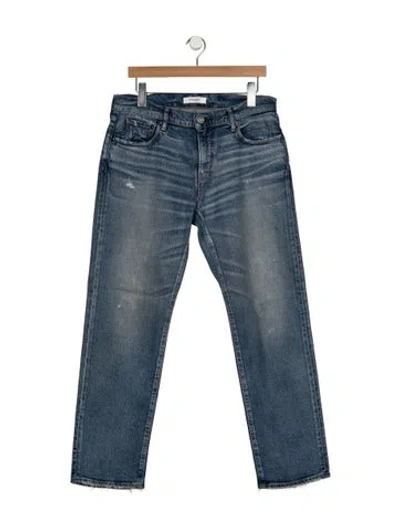 Pre-owned Moussy Mid-rise Straight Leg Jeans In Blue