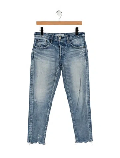 Pre-owned Moussy Mid-rise Straight Leg Jeans In Blue