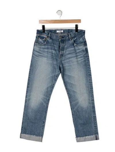 Pre-owned Moussy Mid-rise Straight Leg Jeans In Blue
