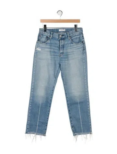 Pre-owned Moussy Mid-rise Straight Leg Jeans In Blue
