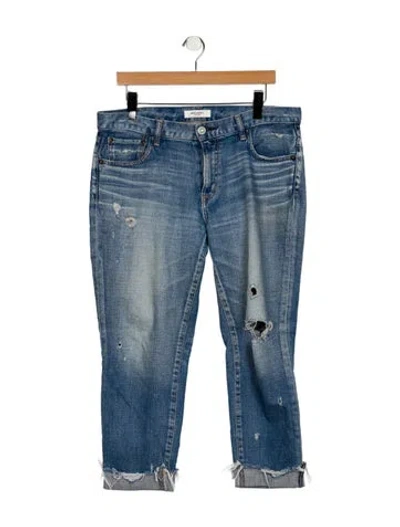 Pre-owned Moussy Mid-rise Straight Leg Jeans In Blue