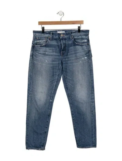 Pre-owned Moussy Mid-rise Straight Leg Jeans In Blue