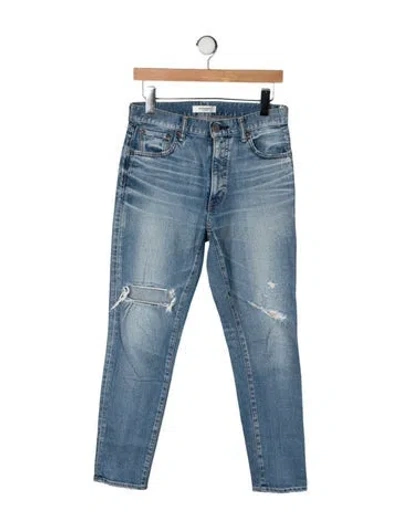 Pre-owned Moussy Mid-rise Straight Leg Jeans In Blue
