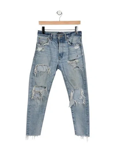 Pre-owned Moussy Mid-rise Straight Leg Jeans In Blue