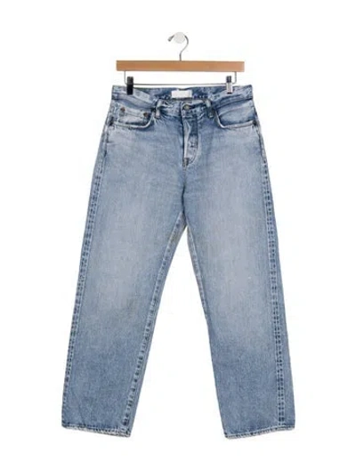 Pre-owned Moussy Mid-rise Straight Leg Jeans In Blue