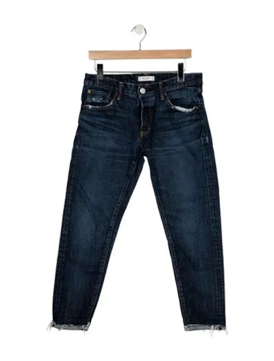 Pre-owned Moussy Mid-rise Straight Leg Jeans In Blue