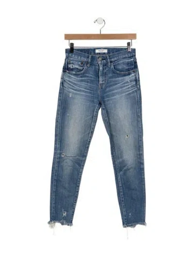 Pre-owned Moussy Mid-rise Straight Leg Jeans In Blue