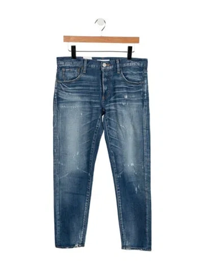 Pre-owned Moussy Mid-rise Straight Leg Jeans In Blue