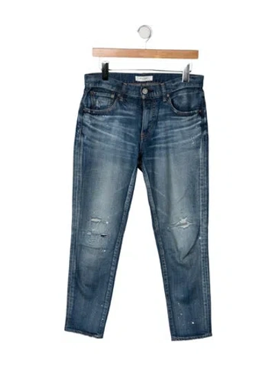 Pre-owned Moussy Mid-rise Straight Leg Jeans In Blue