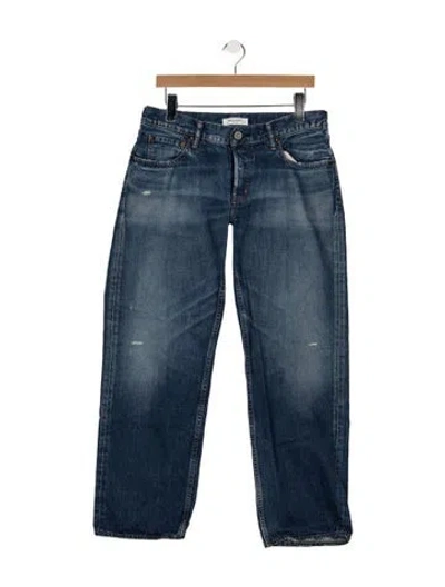 Pre-owned Moussy Mid-rise Straight Leg Jeans In Blue