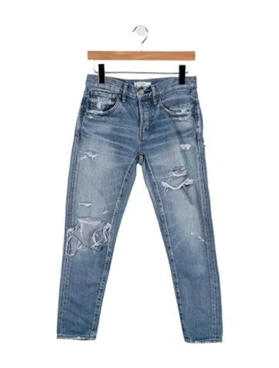 Pre-owned Moussy Mid-rise Straight Leg Jeans In Blue