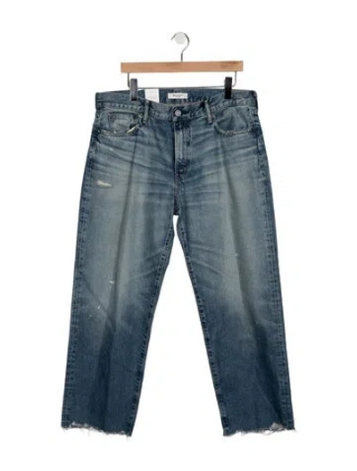 Pre-owned Moussy Mid-rise Straight Leg Jeans In Blue