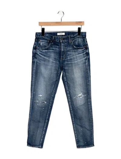 Pre-owned Moussy Mid-rise Straight Leg Jeans In Blue