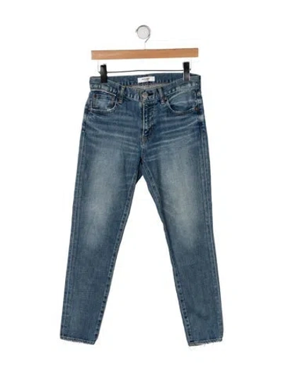 Pre-owned Moussy Mid-rise Straight Leg Jeans In Blue