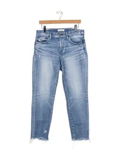 Pre-owned Moussy Mid-rise Straight Leg Jeans In Blue