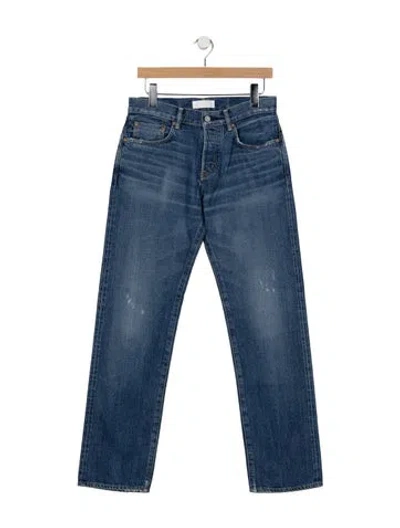 Pre-owned Moussy Mid-rise Straight Leg Jeans In Blue