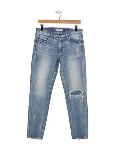 Pre-owned Moussy Mid-rise Straight Leg Jeans In Blue