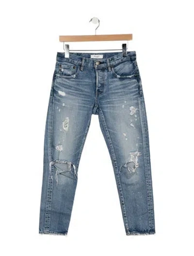 Pre-owned Moussy Mid-rise Straight Leg Jeans In Blue