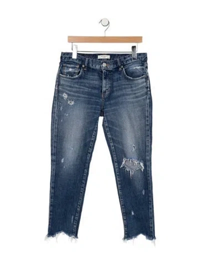 Pre-owned Moussy Mid-rise Straight Leg Jeans In Blue