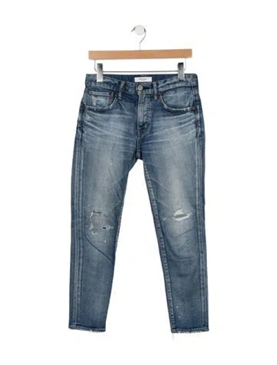 Pre-owned Moussy Mid-rise Straight Leg Jeans In Blue