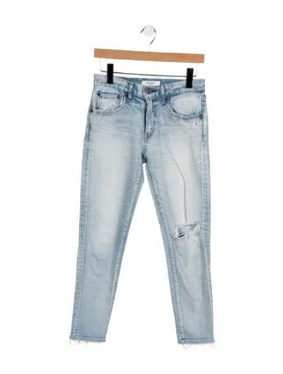 Pre-owned Moussy Mid-rise Straight Leg Jeans In Blue