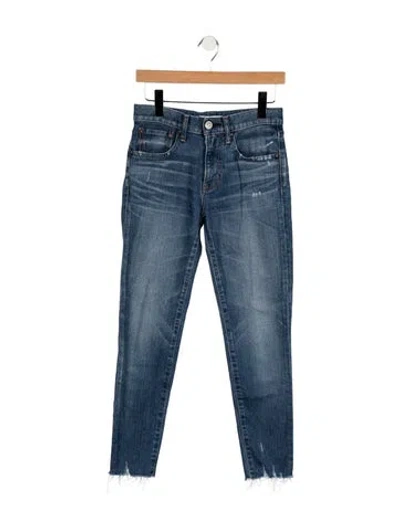 Pre-owned Moussy Mid-rise Straight Leg Jeans In Blue