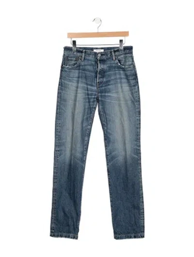 Pre-owned Moussy Mid-rise Straight Leg Jeans In Blue