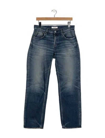 Pre-owned Moussy Mid-rise Straight Leg Jeans In Blue