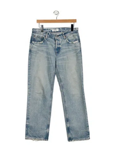 Pre-owned Moussy Mid-rise Straight Leg Jeans In Blue