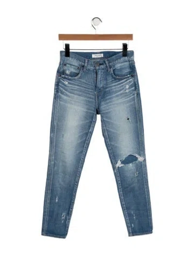 Pre-owned Moussy Mid-rise Straight Leg Jeans In Blue