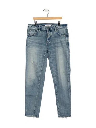 Pre-owned Moussy Mid-rise Straight Leg Jeans In Blue