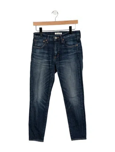 Pre-owned Moussy Mid-rise Straight Leg Jeans In Blue