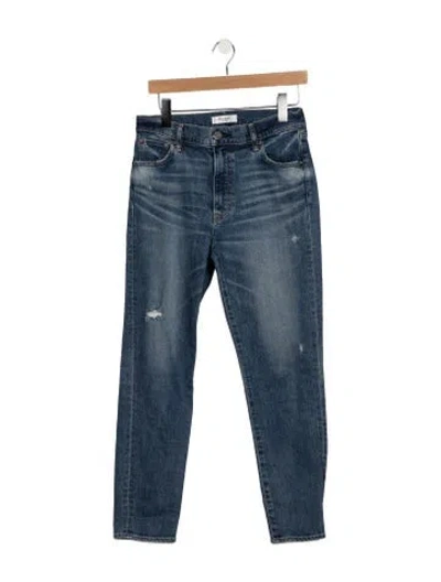 Pre-owned Moussy Mid-rise Straight Leg Jeans In Blue