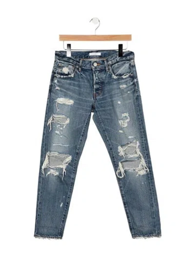 Pre-owned Moussy Mid-rise Straight Leg Jeans In Blue