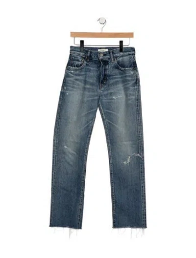 Pre-owned Moussy Mid-rise Straight Leg Jeans In Blue