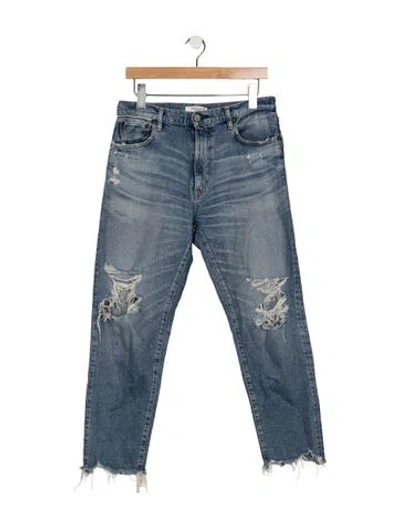 Pre-owned Moussy Mid-rise Straight Leg Jeans In Blue