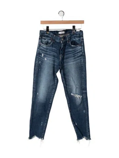 Pre-owned Moussy Mid-rise Straight Leg Jeans In Blue