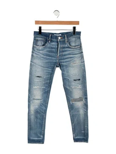 Pre-owned Moussy Mid-rise Straight Leg Jeans In Blue